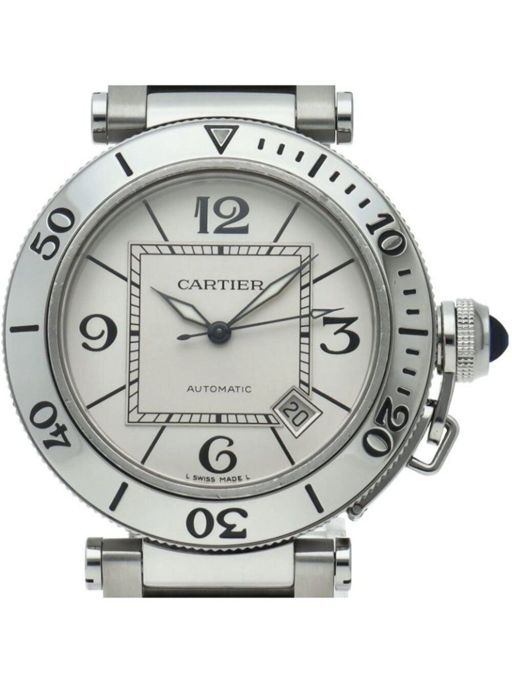 Cartier Pasha Seatimer Watch SS Silver